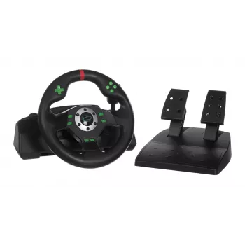 Esperanza EGW101 kontroler do gier kierownica do Playstation, Playstation 3, cyfrowy USB, czarny, zielony