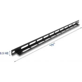 Zestaw montażowy DELOCK 67460 czarny metalowy panel L 19 cali 0,5U z mocowaniem opasek kablowych