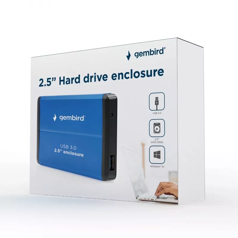 Gembird EE2-U3S-2-B Speicherlaufwerksgehäuse HDD-Gehäuse Blau 2.5 (EE2-U3S-2-B)