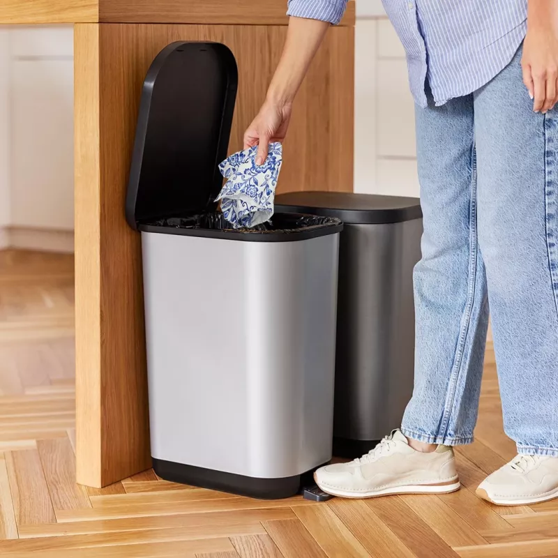ROTHO Ribo srebrny - kosz pedałowy – 35 l