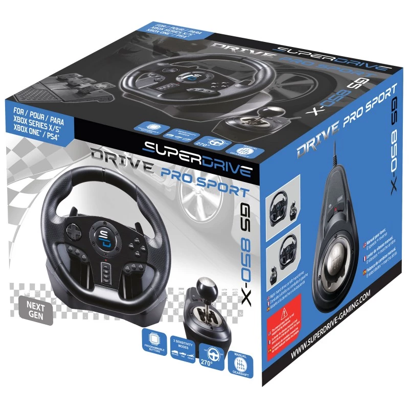Kierownica + Pedały Subsonic GS850-X Czarny obrót 270° USB