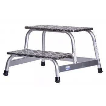 Stopień Krause 805027, aluminiowy 2 stopnie, maks. obciążenie 150 kg, długość 680 mm, wysokość 41 cm