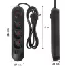 Listwa zasilająca MACLEAN MCE394 B — 3 gniazda + 3×USB A, 110–240 V, USB 2,1 A, 2500 W, kabel 1,5 m, czarna