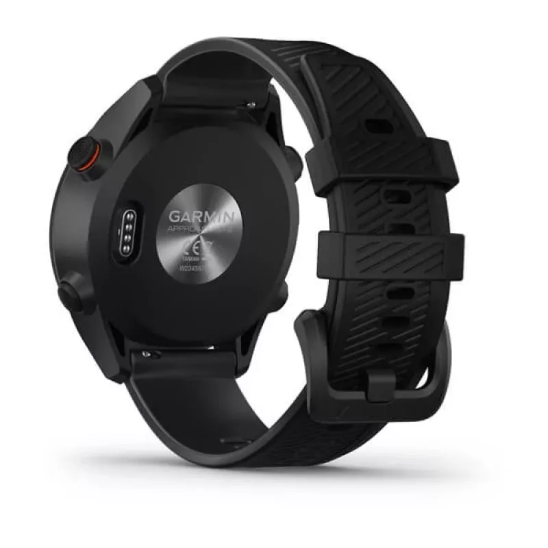 Zegarek golfowy GPS GARMIN Approach S12 Czarny, koperta 43 mm, pasek silikonowy, 30 h pracy na baterii GPS