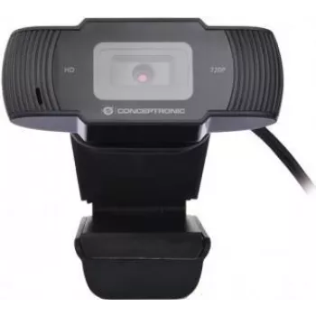Conceptronic AMDIS 720P HD Webcam with Microphone, 1280 x 720 pixels, 30 fps, 1280x720@30fps, 1920x1080@30fps, 5 V, USB 2.0, Czarny