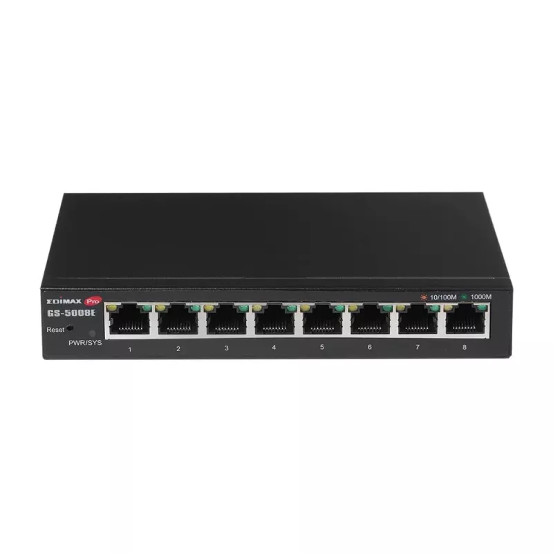 Edimax GS-5008E przełącznik sieciowy Zarządzalny Gigabit Ethernet (10/100/1000) Czarny