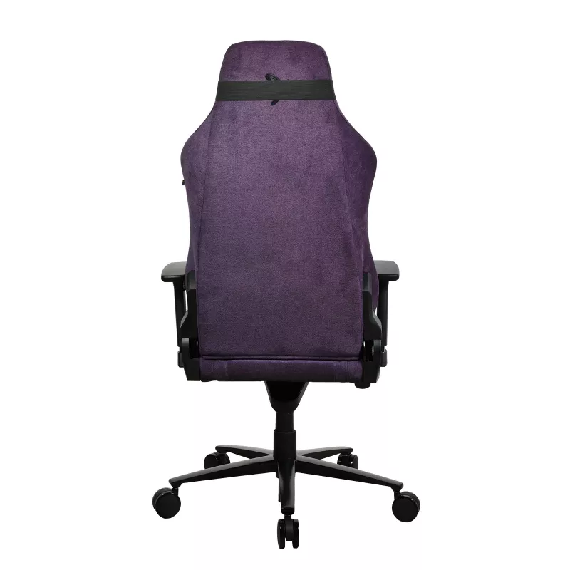 Fotel gamingowy Arozzi Vernazza SoftFabric fioletowy — ergonomiczna konstrukcja, regulowane podłokietniki i wysokość
