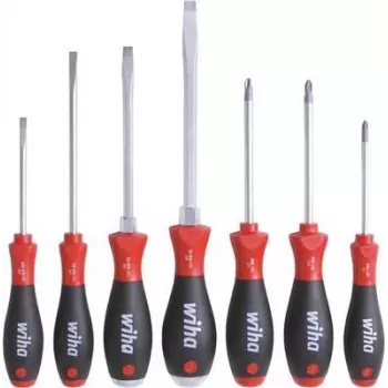 Zestaw wkrętaków wiha 40585 — 7 szt.: PH1, PH2, PZ2, płaskie 4,5, 5,5, 6,5, 8 mm