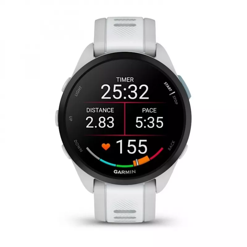 Smartwatch GARMIN Forerunner 165 Music — GPS, 1.2 cal AMOLED, koperta 43 mm, bateria do 11 dni, 5 ATM, 4 GB, Szary