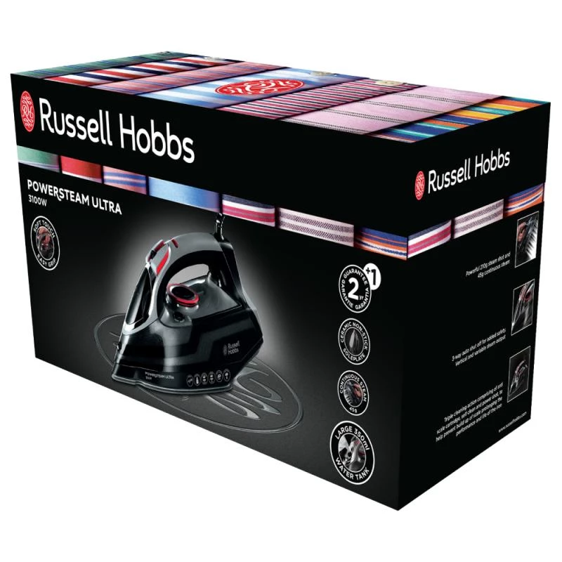 Żelazko Russell Hobbs 20630-56 Żelazko parowe i suche Ceramiczna stopa 3100 W Czarny, Szary