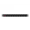 Listwa zasilająca LANBERG PDU-09F-0300-BK — 9x gniazda Type F, kabel 3 m, obudowa aluminiowa, 10 A