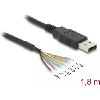 DeLOCK Adapter USB 2.0 na szeregowy UART LVTTL 6 otwartych przewodów 3,3 V 1,8 m