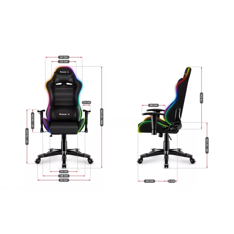 FOTEL GAMINGOWY DLA DZIECKA HUZARO RANGER 6.0 RGB MESH