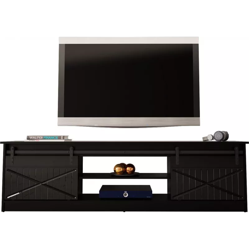 RTV GRANERO 200x56.7x35 czarny/czarny połysk Szafka