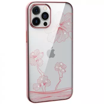 Ochronne etui na telefon Devia Crystal Flora dla iPhone 12 mini, różowe złoto
