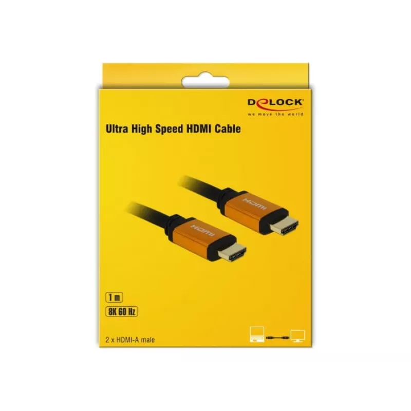 Kabel HDMI DeLOCK 85727 1m Typ A Męski-Męski Czarny-Złoty