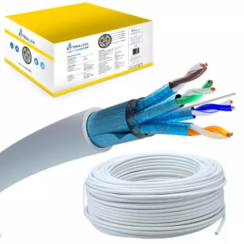 Kabel sieciowy Extralink Skrętka CAT6A FTP (F/FTP) V2 Wewnętrzny 500M Szary