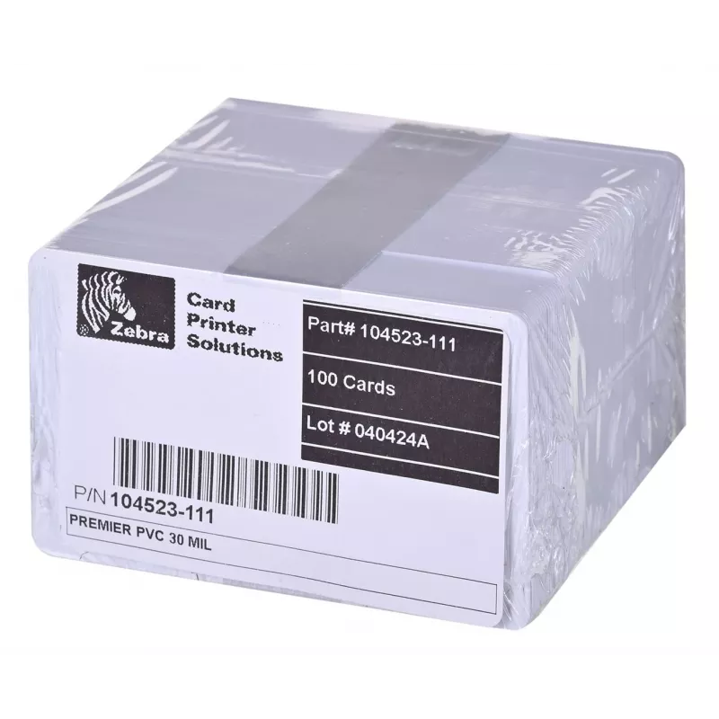 Karty Premier PVC Zebra, 30 mil (5 opakowań po 100 szt.)