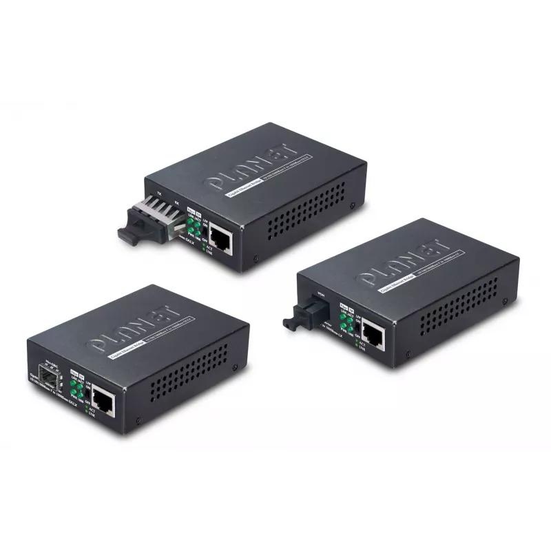 PLANET GT805A konwerter mediów sieciowych 1000 Mbit/s Wielomodowy Czarny