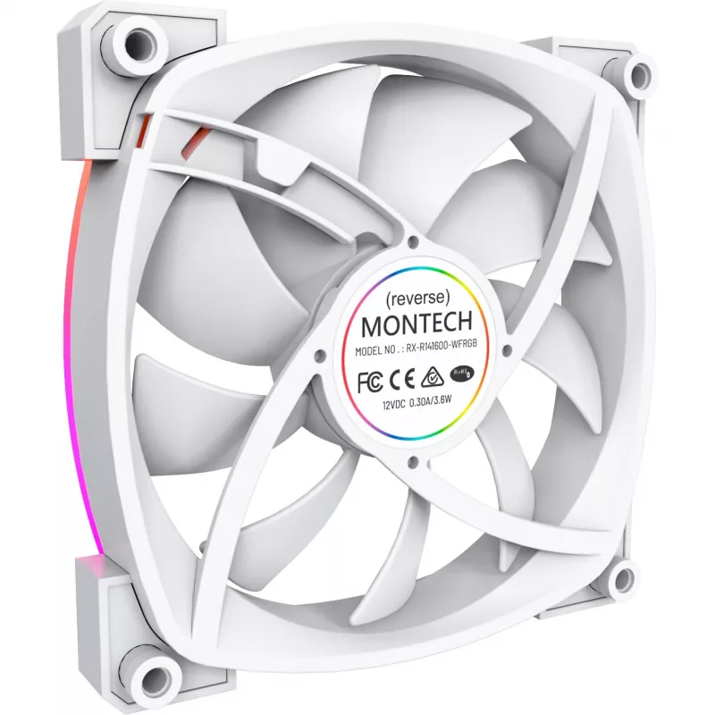 Montech RX140 PWM 140mm ARGB Wentylator obudowy - Biały