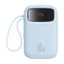 Przenośny power bank Baseus P10055008313-00 Litowo-polimerowy 10000 mAh, PD 3.0 / QC 3.0, 30 W, 1×USB-C + 1×USB-A, niebieski