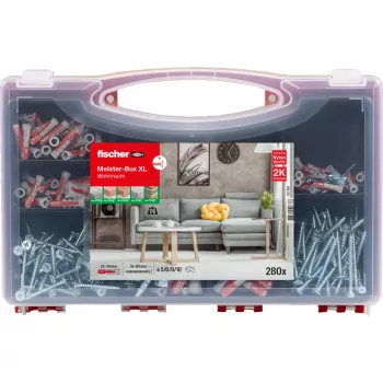 Zestaw mocowań FISCHER Meister-Box XL 210 sztuk – zestaw kołków, wkrętów i dybli