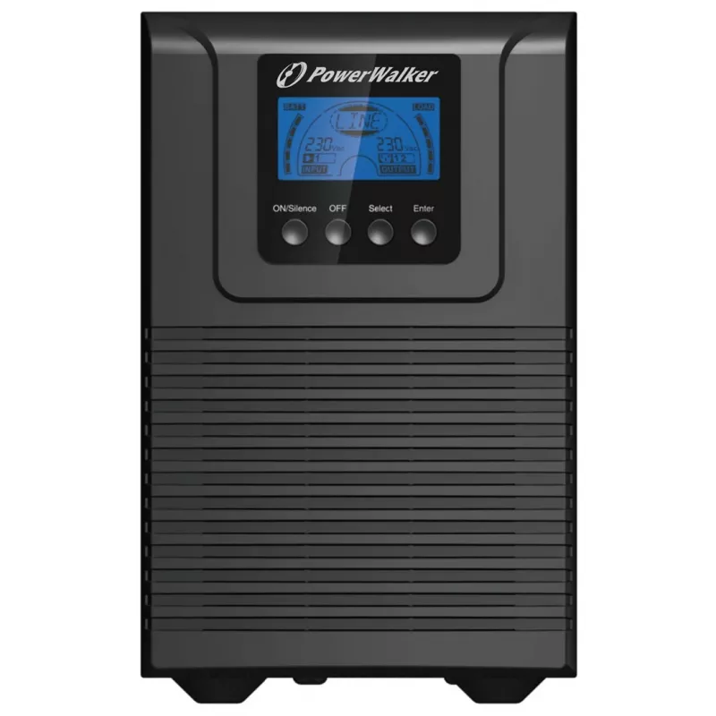 Zasilacz awaryjny UPS PowerWalker VFI 1000 TGB — 1 kVA (900 W), konwersja podwójna online, 4× gniazda C13, USB, RS-232, EPO