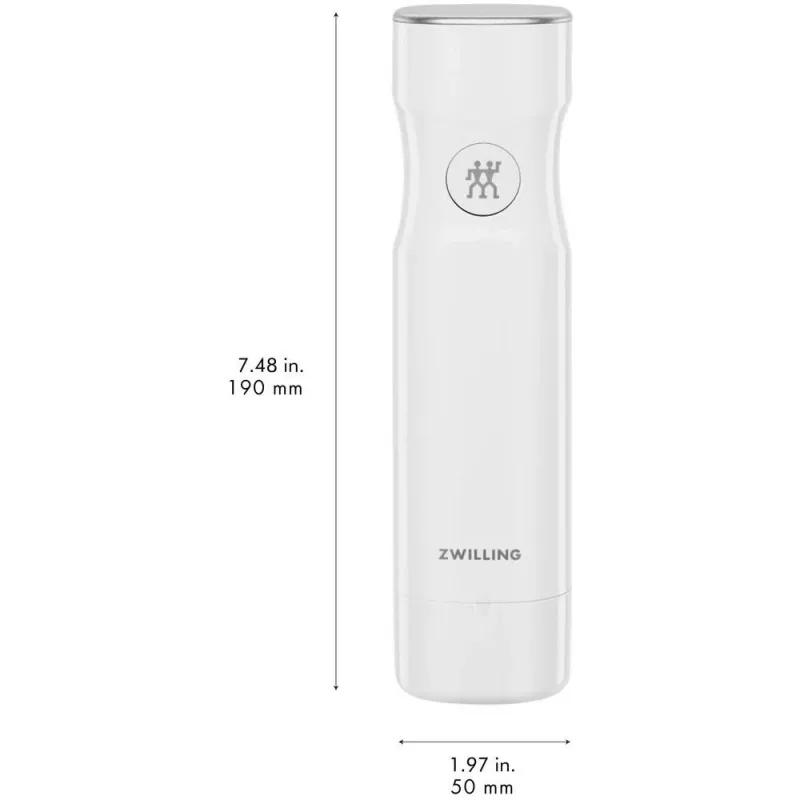 Pompa próżniowa ZWILLING FRESH & SAVE biała, bateria 3,7V, ładowanie MicroUSB, 190×50×50 mm, 330 g