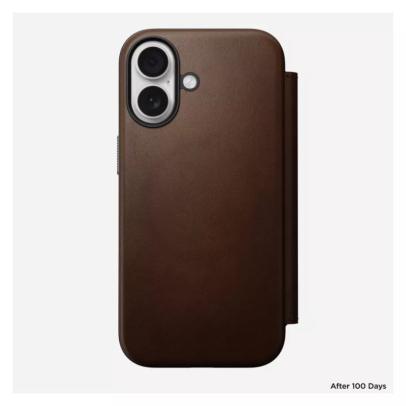 Etui z klapką Nomad NM014209858 do Apple iPhone 17, 16 cm (6,3 cala), brązowe, 4 kieszenie na karty