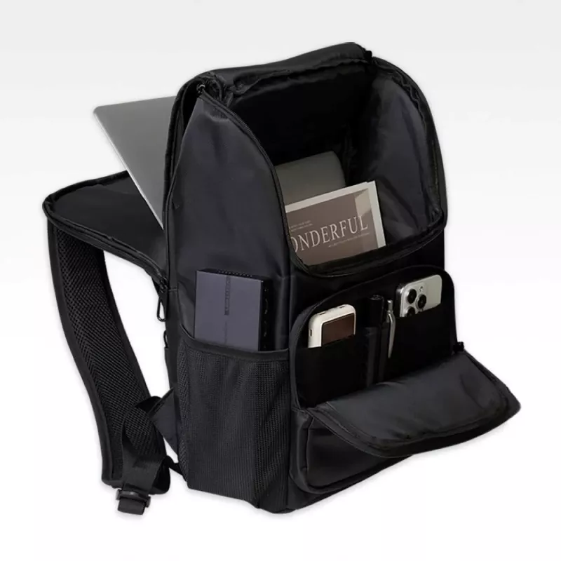 Plecak Vention KROB0 19 L kompaktowy plecak typu rack, PU, do laptopa do 15,6 cala, 450×280×150 mm, czarny