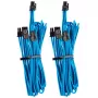 Corsair Premium Sleeved PCIe Dual-kabel, Doppelpack (Gen 4) - Niebieski
