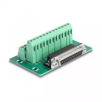 DeLOCK D-Sub 25 pin żeński do listwy zaciskowej na szynę DIN 51mm x 86mm x 30mm