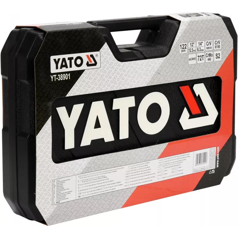 Yato YT-38901 zestaw kluczy/narzędzi XXL, 1/4–1/2 cala, 122 szt.