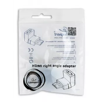 Zmieniacz płci HDMI GEMBIRD A-HDMI90-FML, HDMI na HDMI, adapter kątowy 90°, czarny