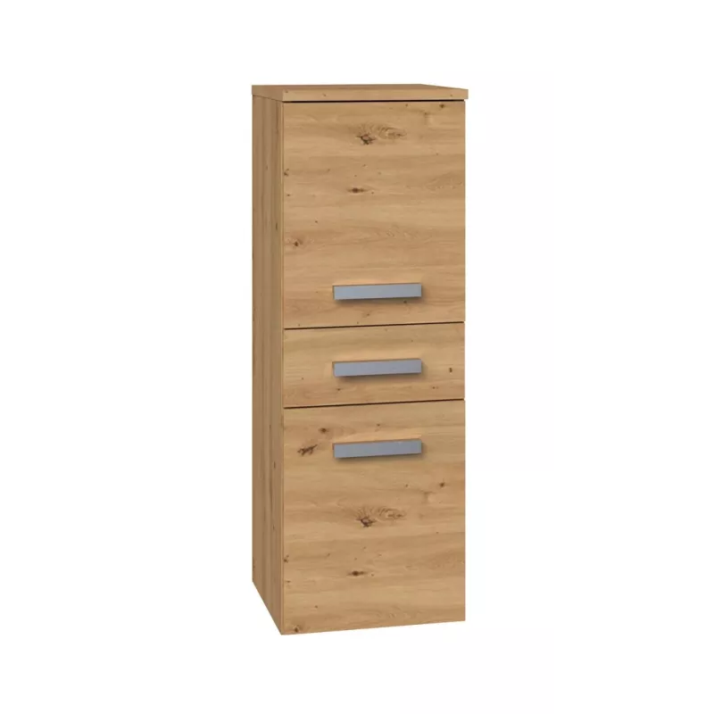 Szafka łazienkowa Top e Shop NEL V DDS ARTISAN — wolnostojąca, rama w kolorze dębu, 3 półki, 300×300×850 mm