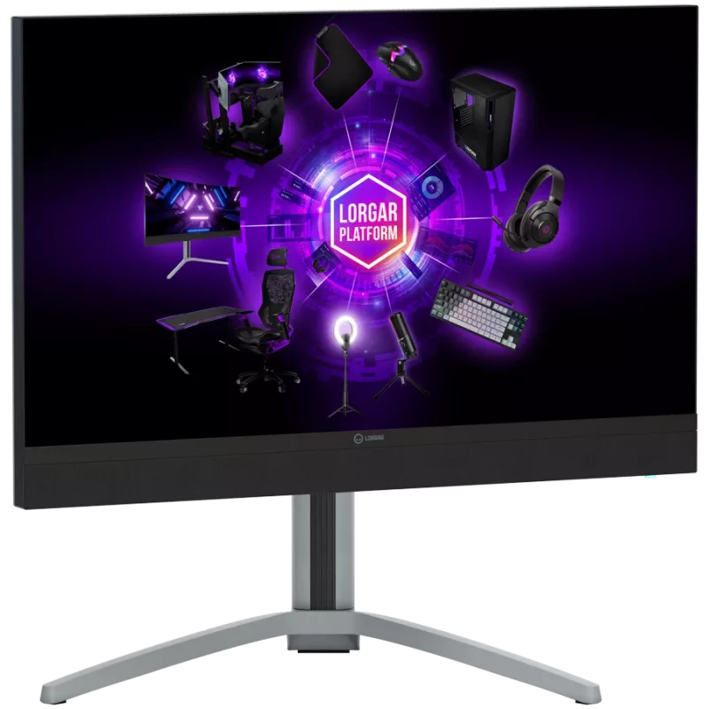 LORGAR 27MP1, UHD MiniLED Gaming Monitor Pro, 27'' (3840*2160) szybki monitor IPS płaski, czarny/mlecznoszary
