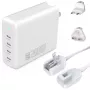 Wewnętrzna szybka ładowarka AC 4smarts 545200 — 200 W, 4× USB-C, 100–240 V, kabel 1,5 m, biała