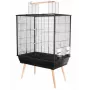 Klatka dla ptaków ZOLUX Neo Jili H80 Czarna — klatka metalowo-plastikowa 78×48×81 cm z 2 szufladami do przechowywania