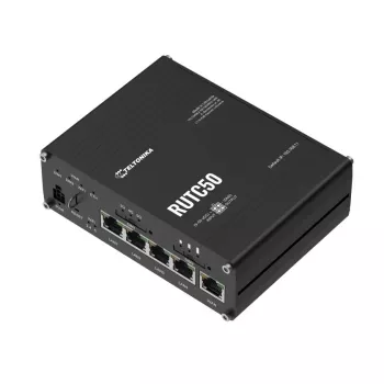 Router bezprzewodowy Teltonika RUTC50, Gigabit Ethernet, Dual-band (2,4 GHz / 5 GHz), 5G, Czarny
