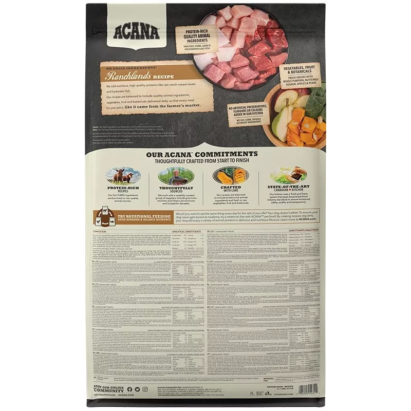 ACANA Highest Protein Ranchlands - sucha karma dla psa - 11,4kg