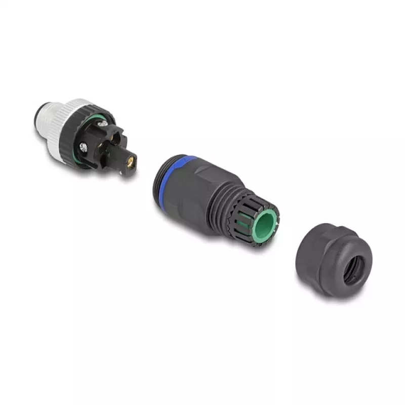 DeLOCK M12 Connector A-coded 5 pin male screw connection