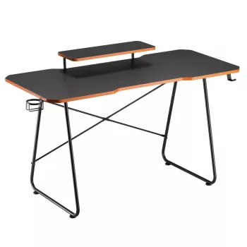 Maclean Scrivania Da Gioco NanoRS Con Ripiano per Monitor Max. 50 Kg Altezza 850 Mm Nero RS170, Tavolo Gaming, Nero