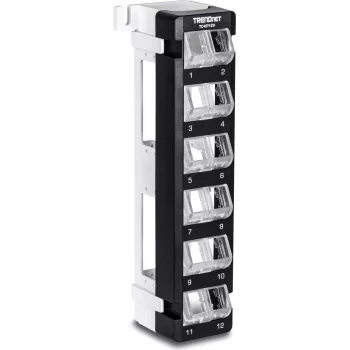 TRENDnet TC-KP12V Keystone Patch Panel 12-Port Blank Angled Wall Mount - Patch-Panel