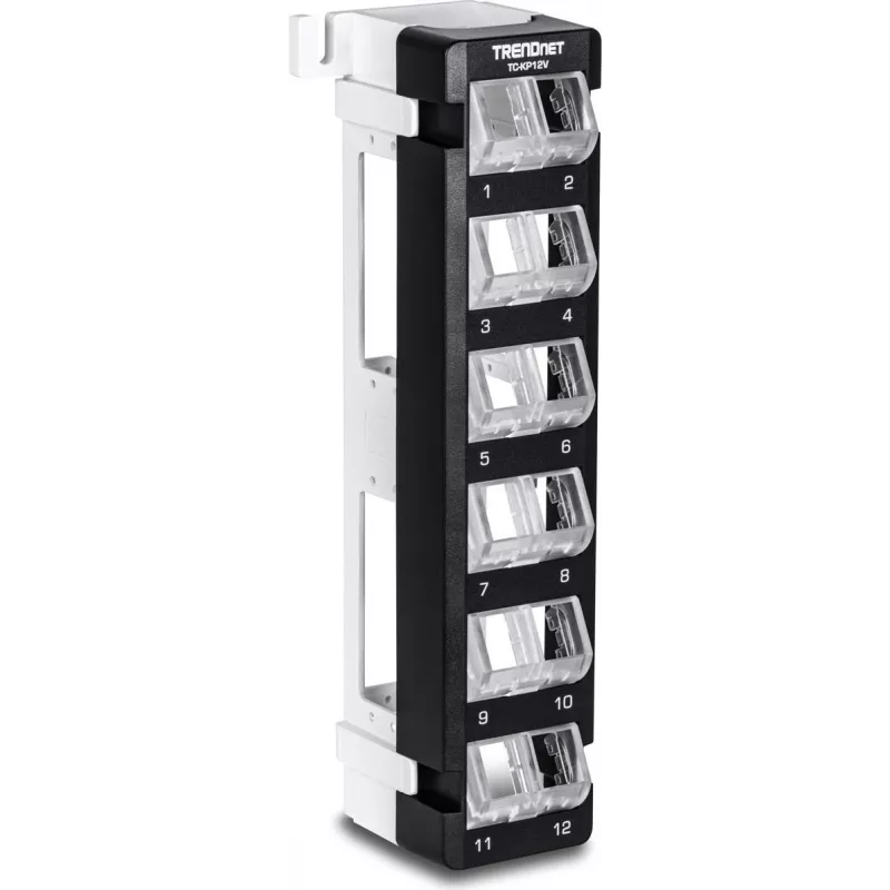 TRENDnet TC-KP12V Keystone Patch Panel 12-Port Blank Angled Wall Mount - Patch-Panel