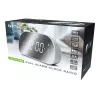 Zegar radiowy Muse M-170CMR — cyfrowy zegar radiowy, wyświetlacz LED 1,2 cala, FM, AC 230V, zapasowe AAA, lustro/biały