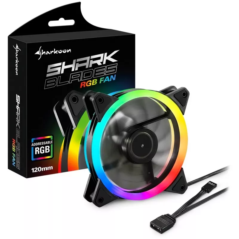 SHARKOON SHARK Blades 120mm ARGB Wentylator Obudowy - Czarny