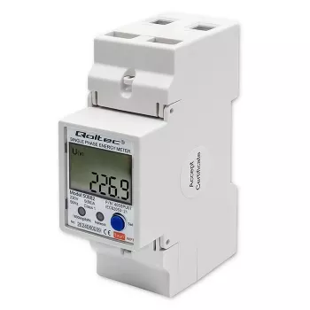 Qoltec 50882 Jednofazowy elektroniczny licznik zużycia energii na szynę DIN | Wi-Fi | TUYA | 230V | LCD