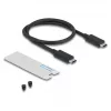 Obudowa SSD DELOCK 42025 na 1 x M.2 (PCIe, USB4 Gen4, USB-C) szara, aluminium