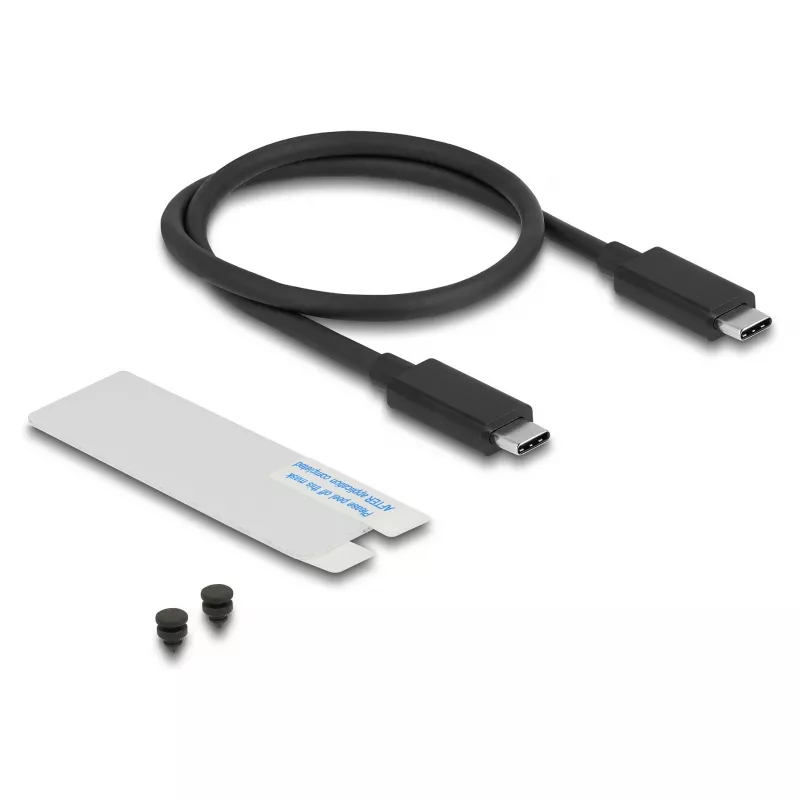 Obudowa SSD DELOCK 42025 na 1 x M.2 (PCIe, USB4 Gen4, USB-C) szara, aluminium