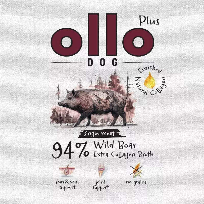 Ollo Plus Kolagen Dzik Puszka dla psa 400g